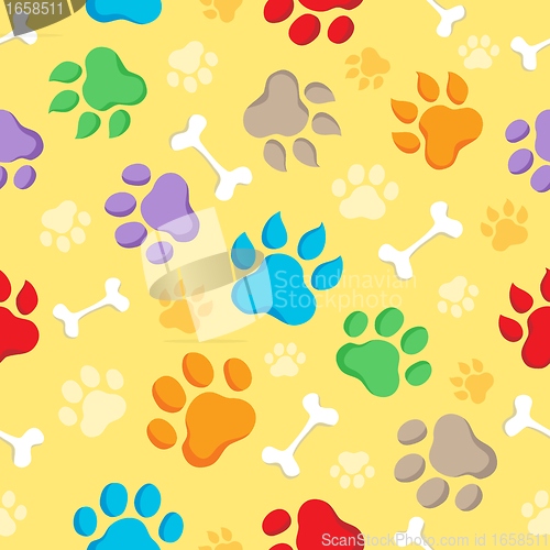 Image of Seamless background with paws 1