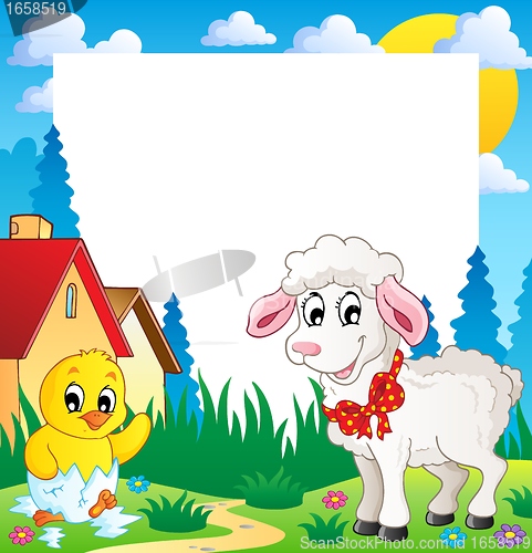 Image of Frame with Easter theme 4