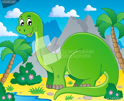 Image of Scene with dinosaur 1