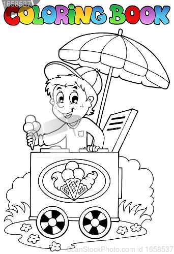 Image of Coloring book with ice cream man