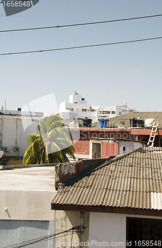 Image of rooftop rooftop view   downtown San Andres Island town Colombia 