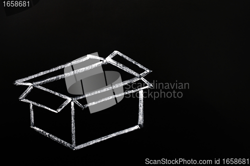 Image of Blank box drawn on a blackboard