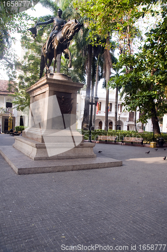 Image of Statue Simon Bolivar in Bolivar Park Cartagena de Indias Colombi