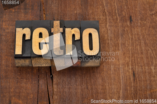 Image of retro word in letterpress type