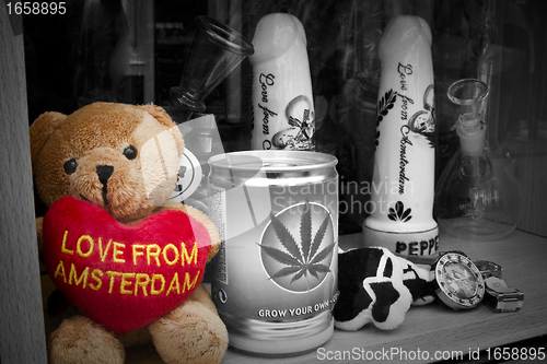 Image of Love from Amsterdam bear souvenir B&W