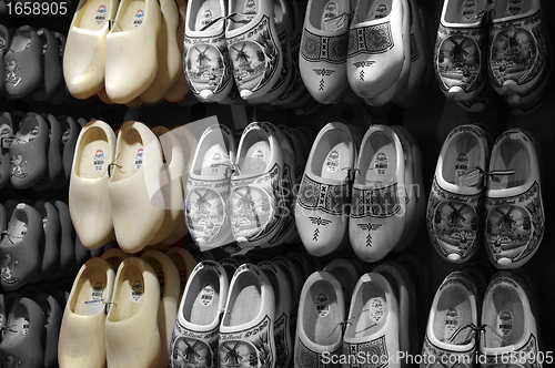 Image of Wooden shoes Dutch souvenirs B&W