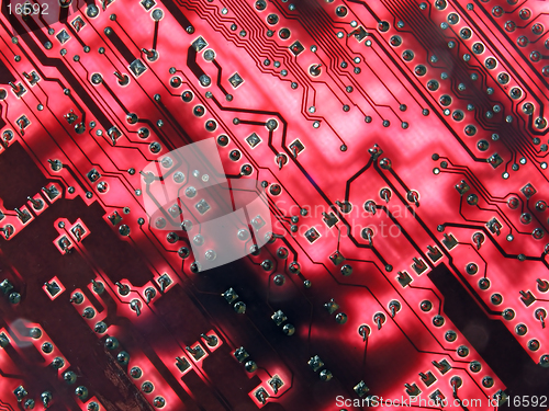Image of Glowing Red Circuits