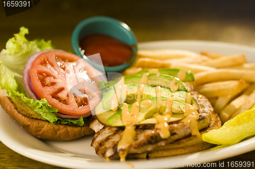 Image of Avocado chicken burger