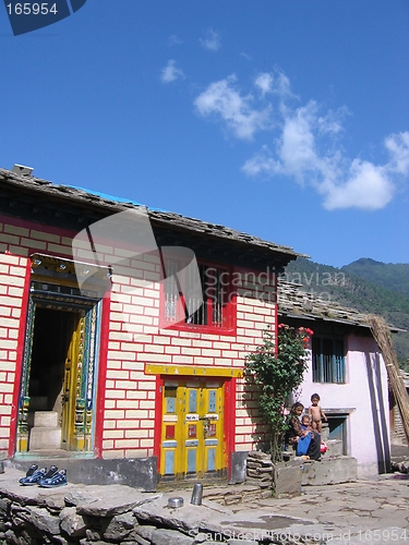 Image of Colourful house at himalayan mountain