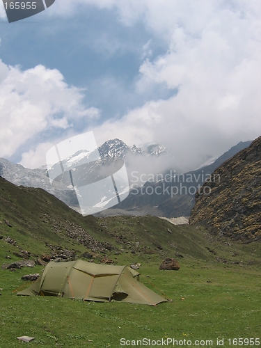 Image of tent at himalayan mountain