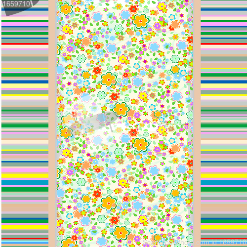 Image of Abstract seamless flowers background