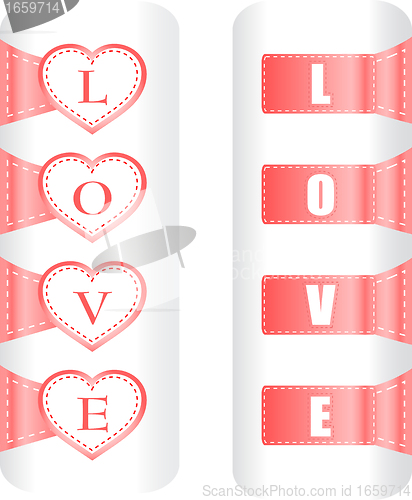 Image of Valentine heart love labels. Vector pattern art