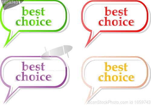 Image of Vector best choice label stickers set