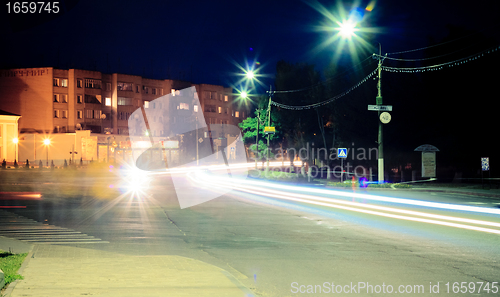 Image of night traffic light 