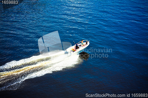 Image of White boat on the sea