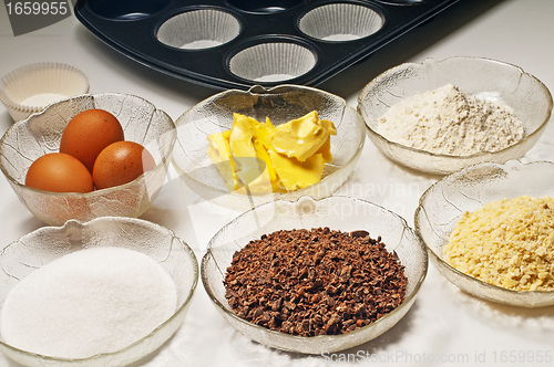 Image of baking ingredients for muffins