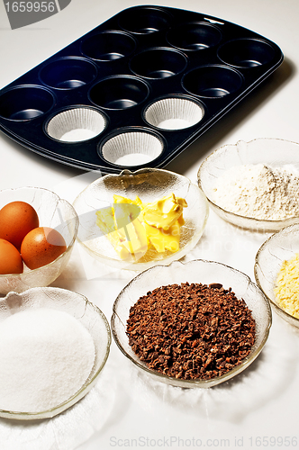Image of baking ingredients for muffins