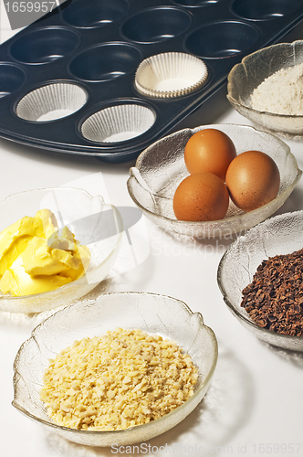 Image of baking ingredients for muffins