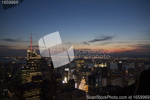 Image of New York and Hudson at night