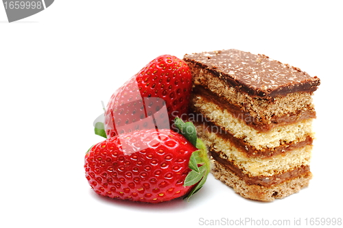 Image of confection and strawberries