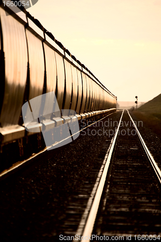 Image of Train at Sunset