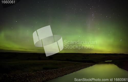 Image of Northern Lights over Saskatchewan River