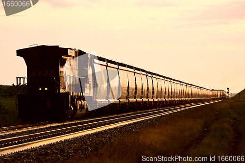 Image of Train at Sunset