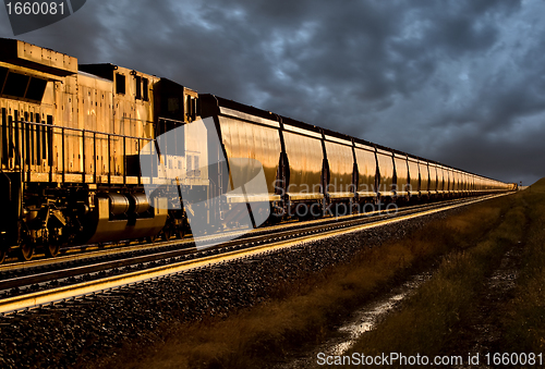 Image of Train at Sunset