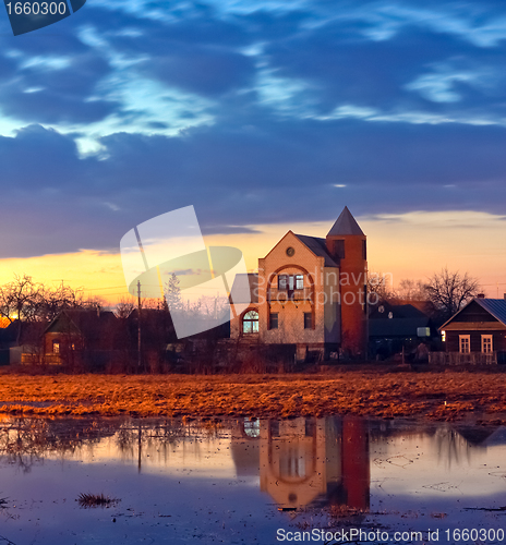 Image of House at sunset