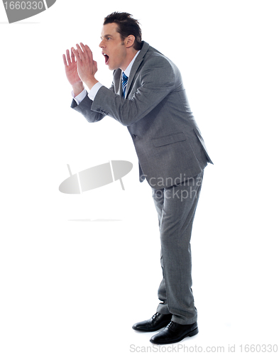 Image of Annoyed executive shouting, isolated