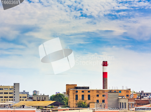 Image of Industrial pipe at a factory complex.