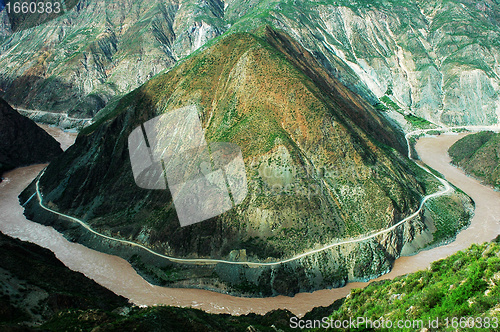 Image of Landscape of river and mountains