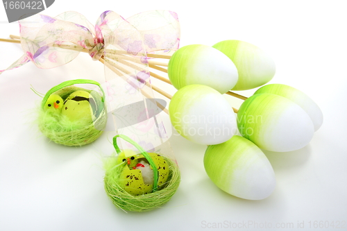 Image of Easter still life with eggs. 