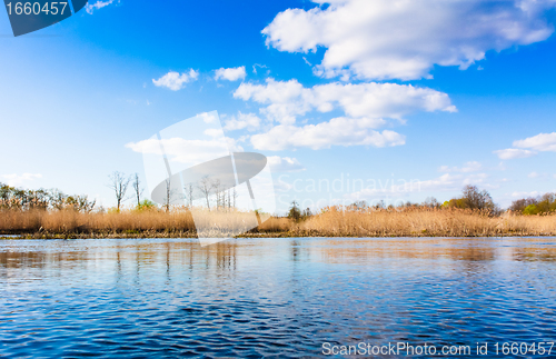Image of Clouds reflection on lake