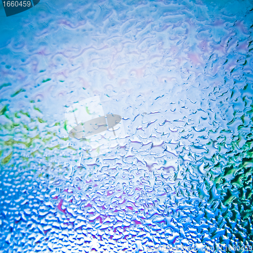 Image of drops on glass after rain