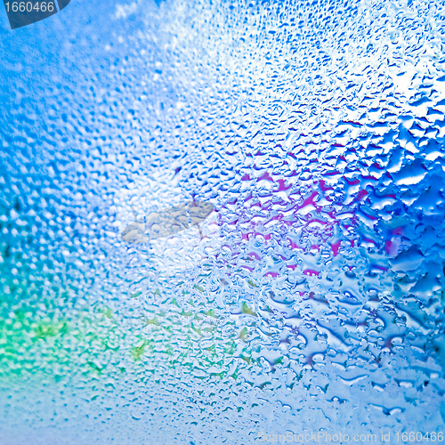 Image of drops on glass after rain