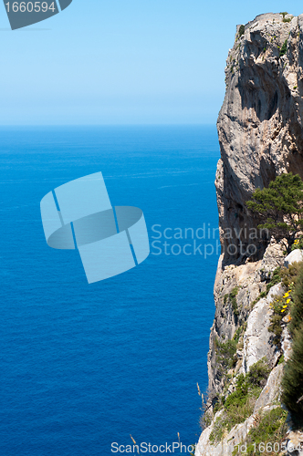 Image of Cliff and blue sea