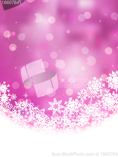 Image of Pink background with snowflakes. EPS 8