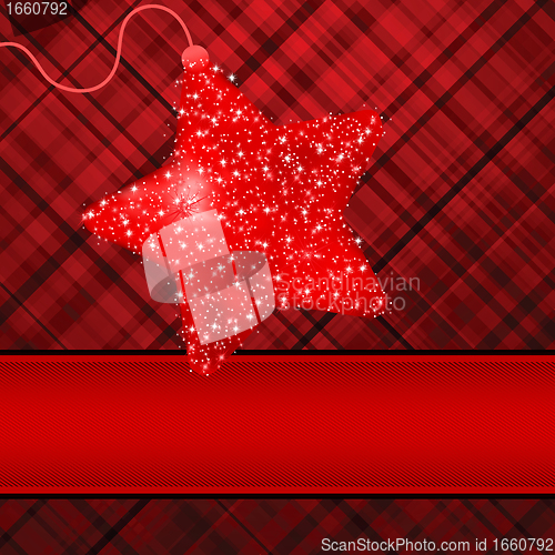 Image of Christmas stars on red background. EPS 8