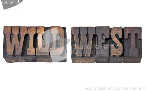 Image of wild west in letterpress type