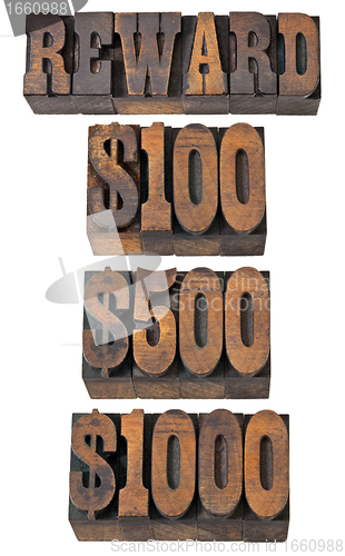 Image of reward in western style type