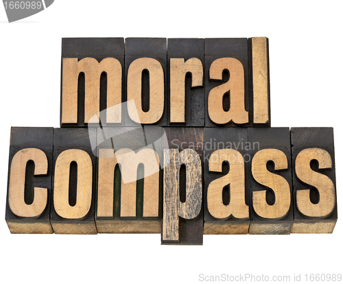 Image of moral compass - ethics concept 