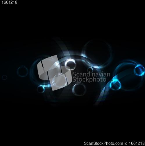 Image of Dark backdrop with blue circles