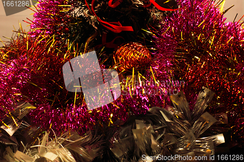 Image of garlands and decorations for Christmas and New Year