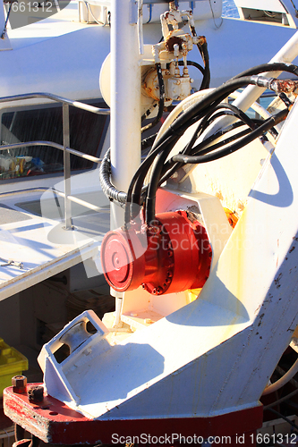 Image of details of an old fishing boat, a trawler