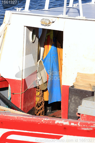 Image of details of an old fishing boat, a trawler