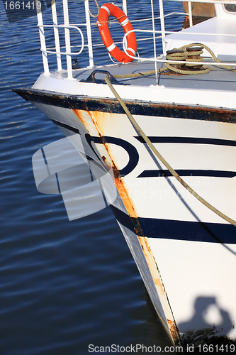 Image of details of an old fishing boat, a trawler