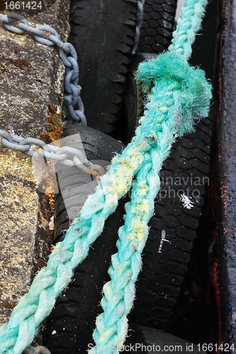 Image of Rope for mooring a boat to a pier