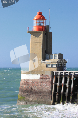 Image of entrance channel of the Port of Fecamp in Normandy france