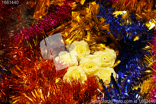 Image of garlands and decorations for Christmas and New Year